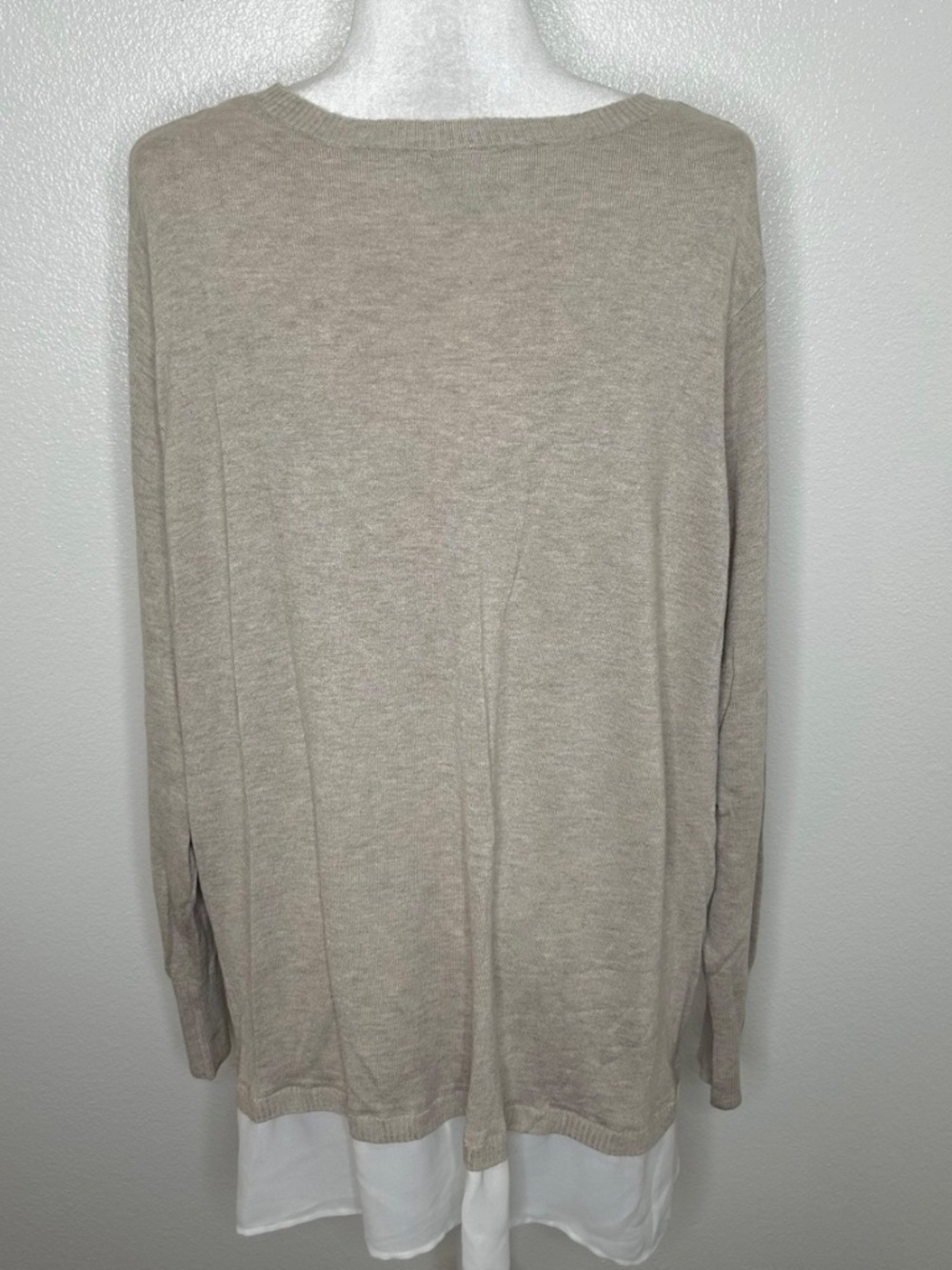 Avenue Womens Beige Floral Embroidery Round Neck Sweater Plus Size 26/28 - Picture 6 of 10